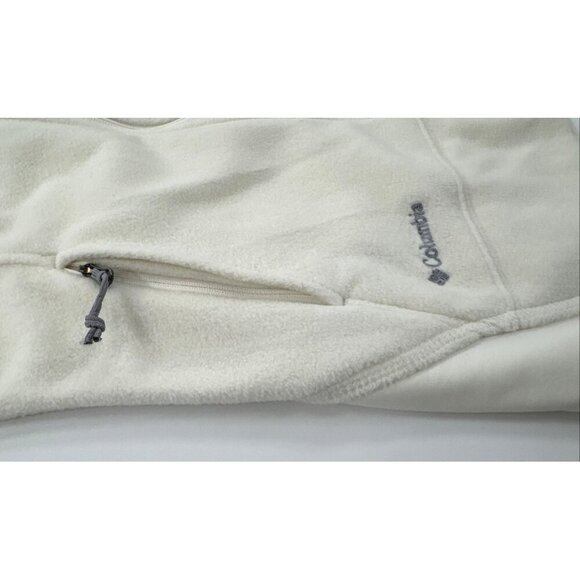Columbia Fleece Vest Womens Medium Ivory Full Zip Give and Go Layer FCA Logo NEW - Picture 5 of 13